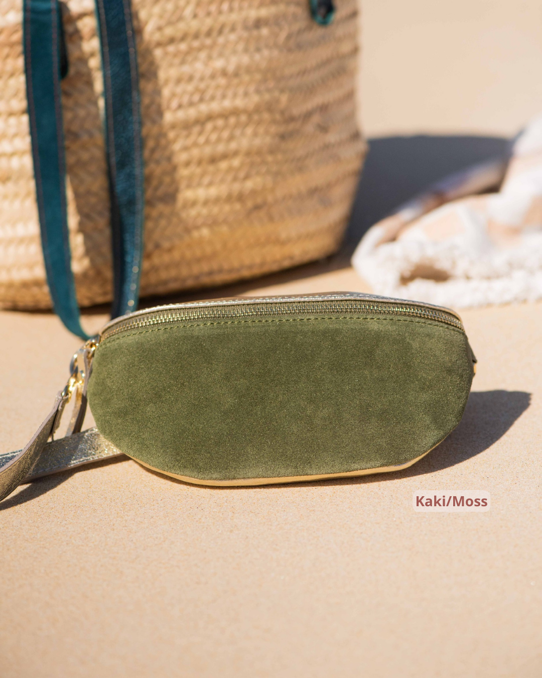 Sac Banane colorées bicolores Fanny pack bicolor colored kaki moss kaki vert green