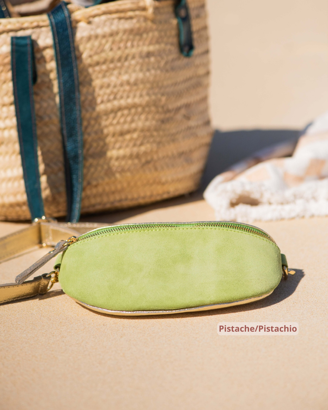 Sac Banane colorées bicolores Fanny pack bicolor colored pistache vert clair green