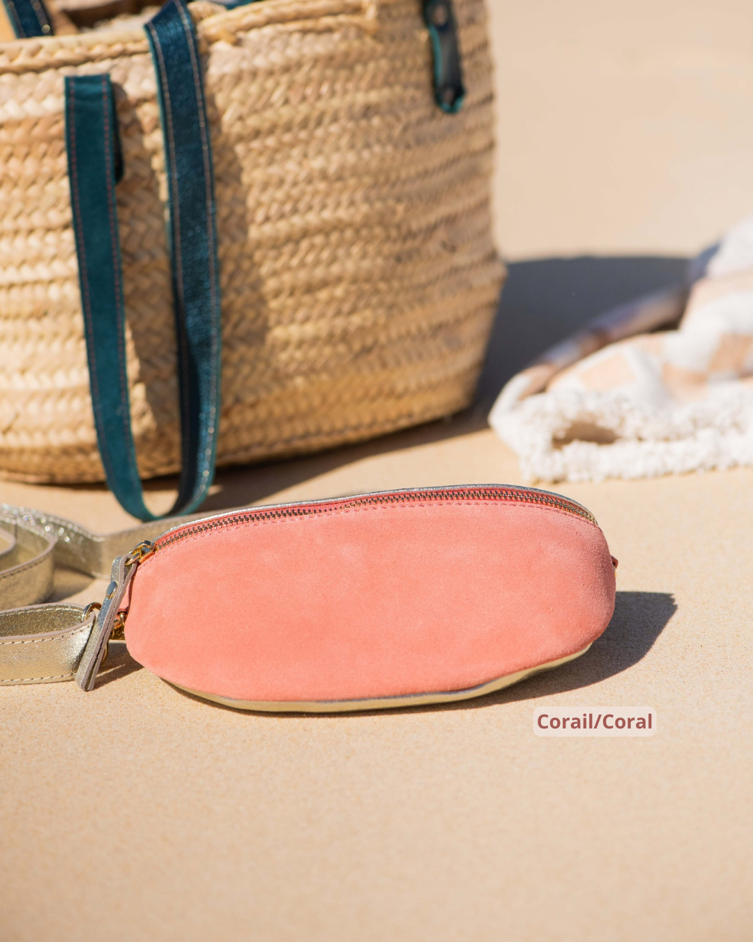 Sac Banane colorées bicolores Fanny pack bicolor colored corail coral rose saumon