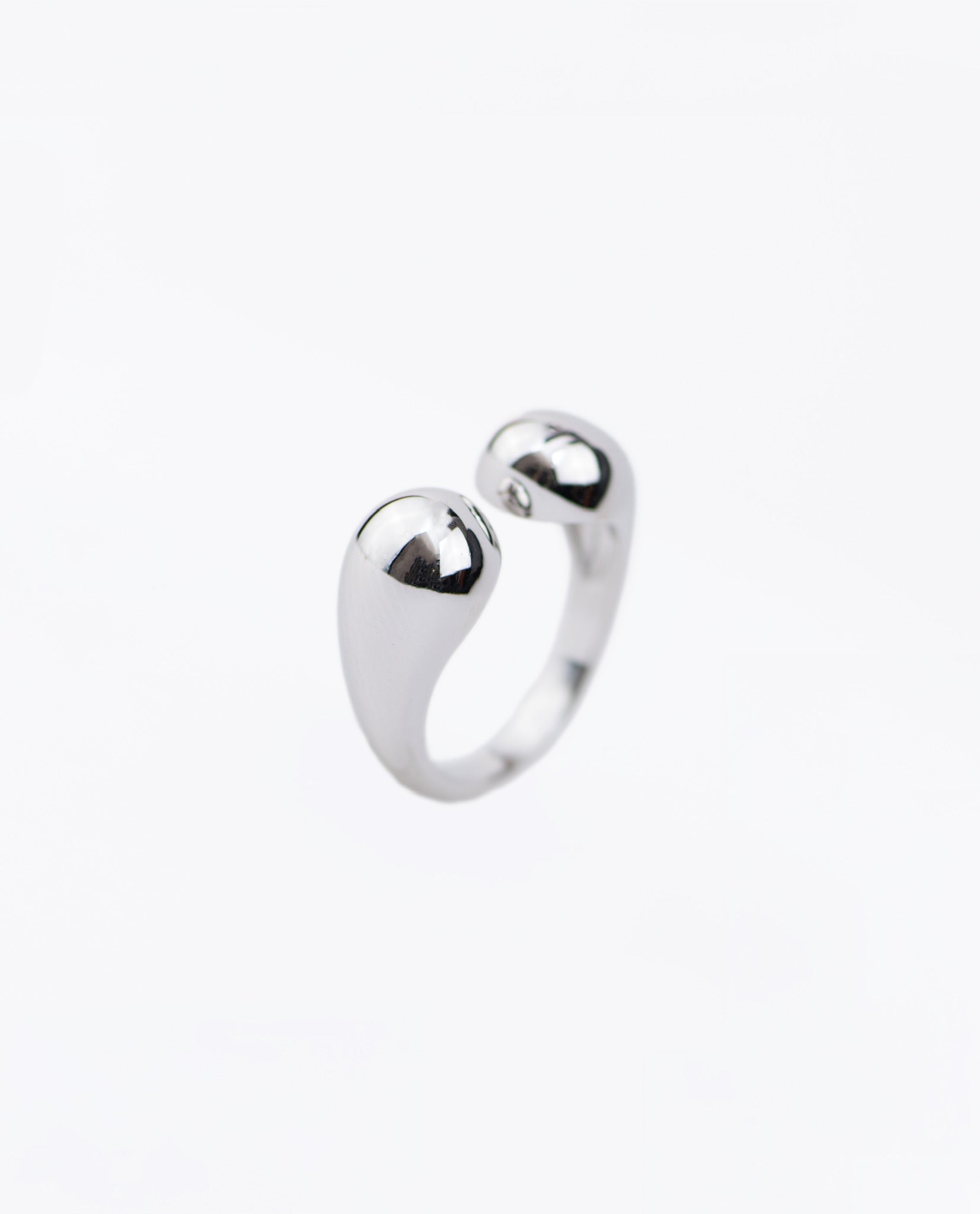 Bague plaqué or goutte séparées ouverte résistante à l'eau Open ring drop gold plated waterproof silver argent massif
