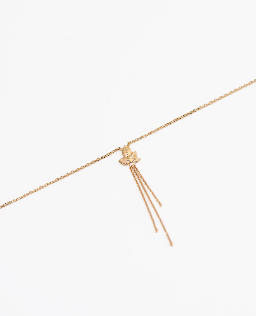 Collier plaqué or Fadade Bijoux Waterproof Résistant à l’eau pendant feuille pendant Leaf gold plated et chaines with chains 
