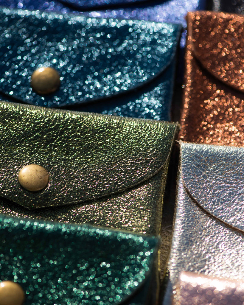 Shiny little and cute wallets 100% Split Leather mini porte monnaies brillants colorés 