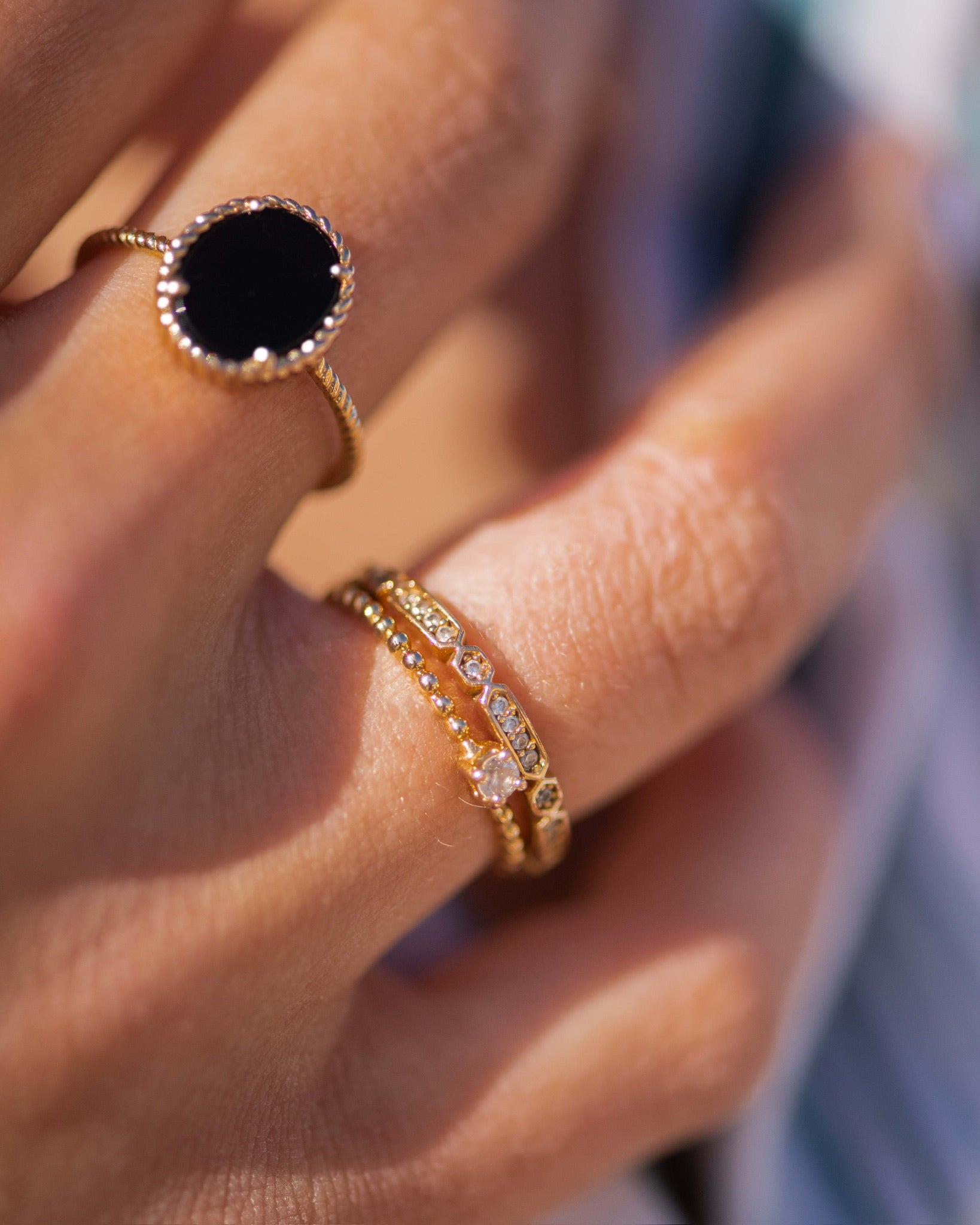 Bague plaqué or ring gold plated résistante à l’eau waterproof fine brillante shiny