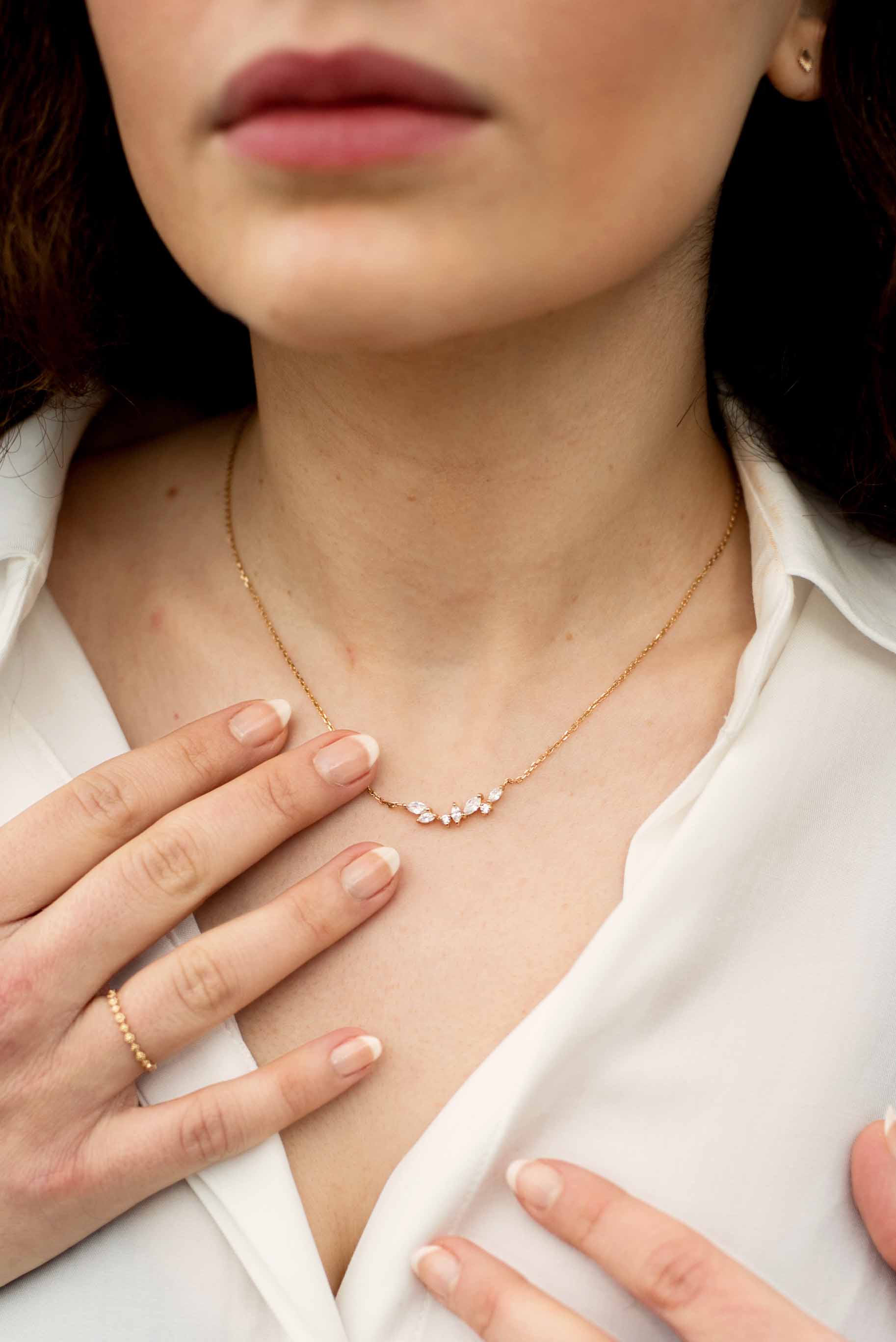 Collier plaqué or Fadade Bijoux Waterproof Résistant à l’eau zircon brillants shiny