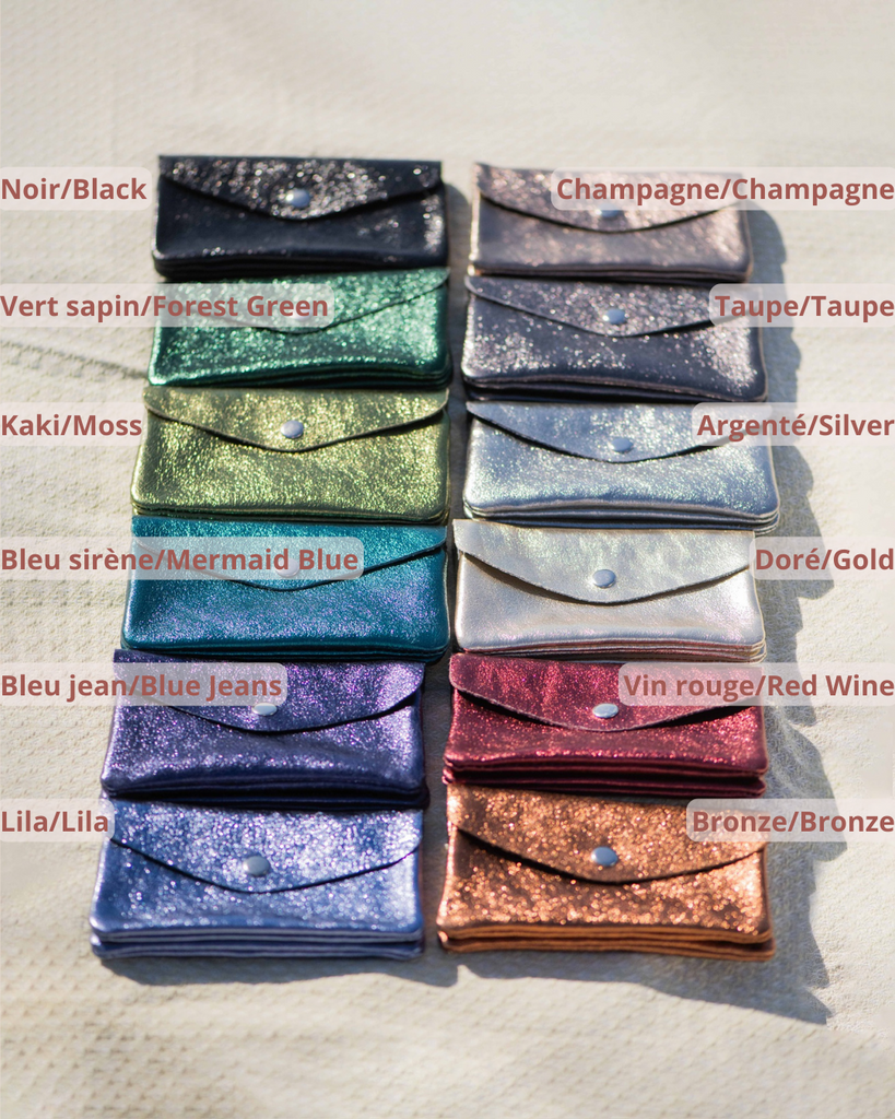 Shiny cute wallets 100% Split Leather porte monnaie brillants colorés 