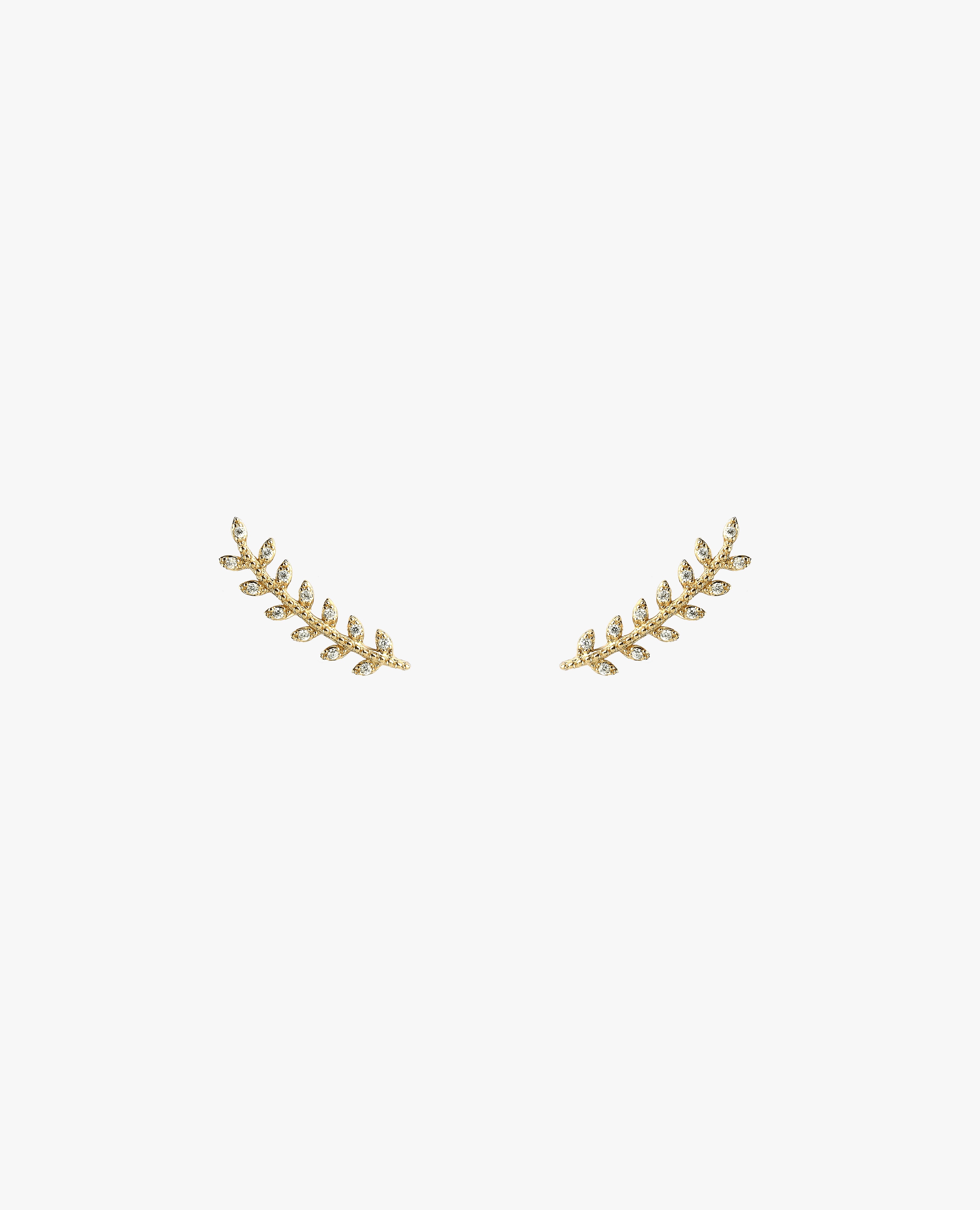 Boucle d'oreille feuille plaqué or qui monte sur l'oreille un seul trou résistante à l'eau brillante Gold plated leaf earring that fits over the ear shiny waterproof one hole