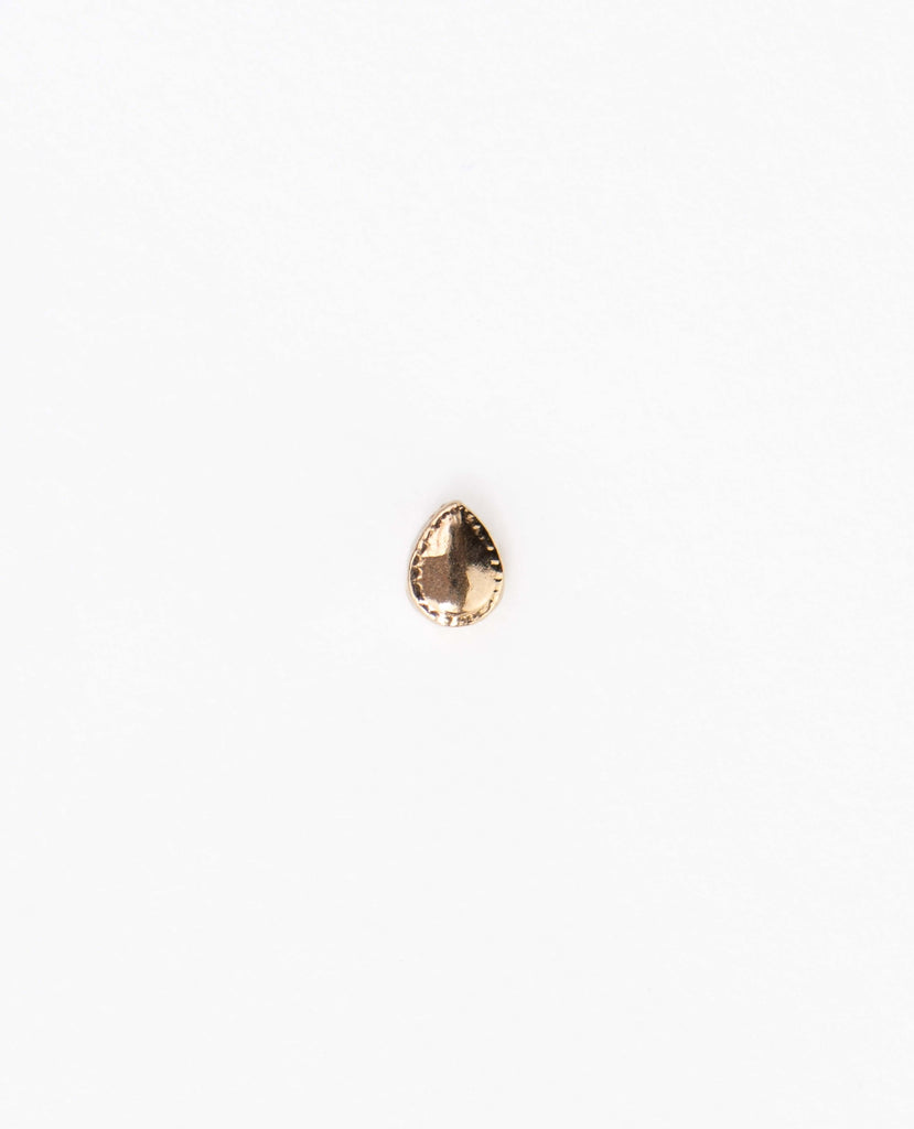 Boucle d'oreille puce goutte pleine plaqué or résistante à l'eau earring drop gold plated waterproof 