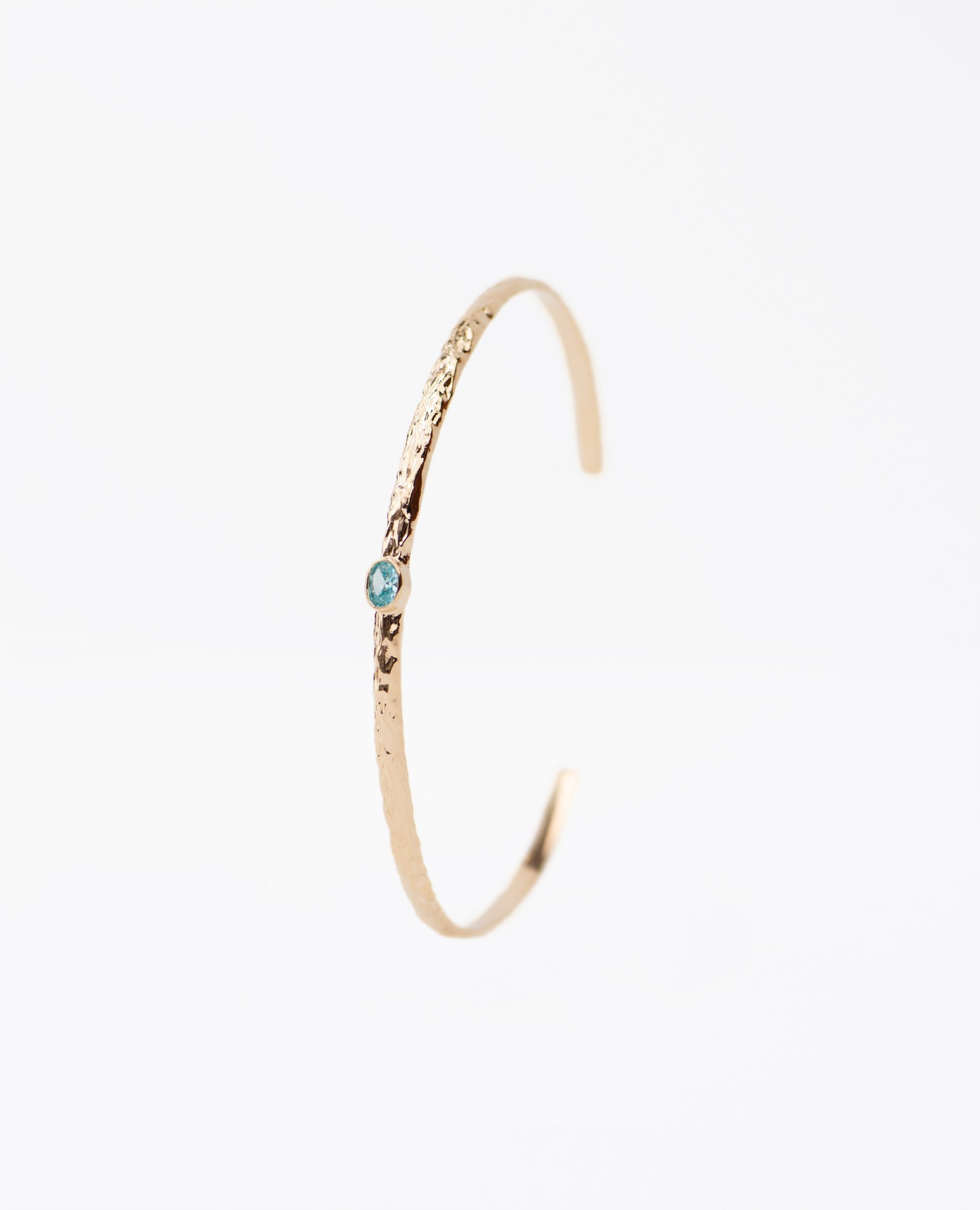 Bangle Bracelet Zircon Shiny Irregular Texturized Gold plated plaqué or waterproof résistant à l'eau brillant