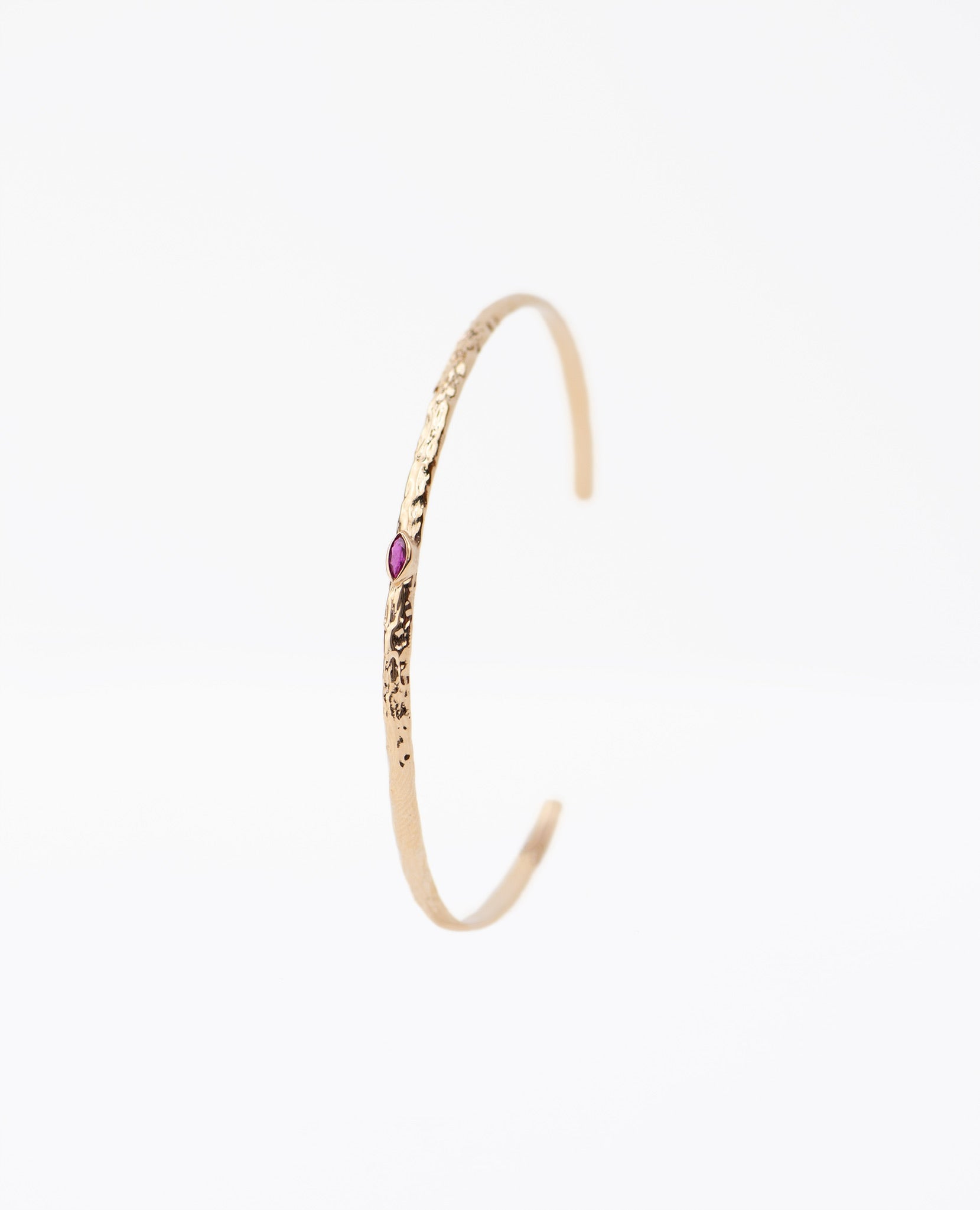 Bangle Bracelet Zircon Shiny Irregular Texturized Gold plated plaqué or waterproof résistant à l'eau brillant