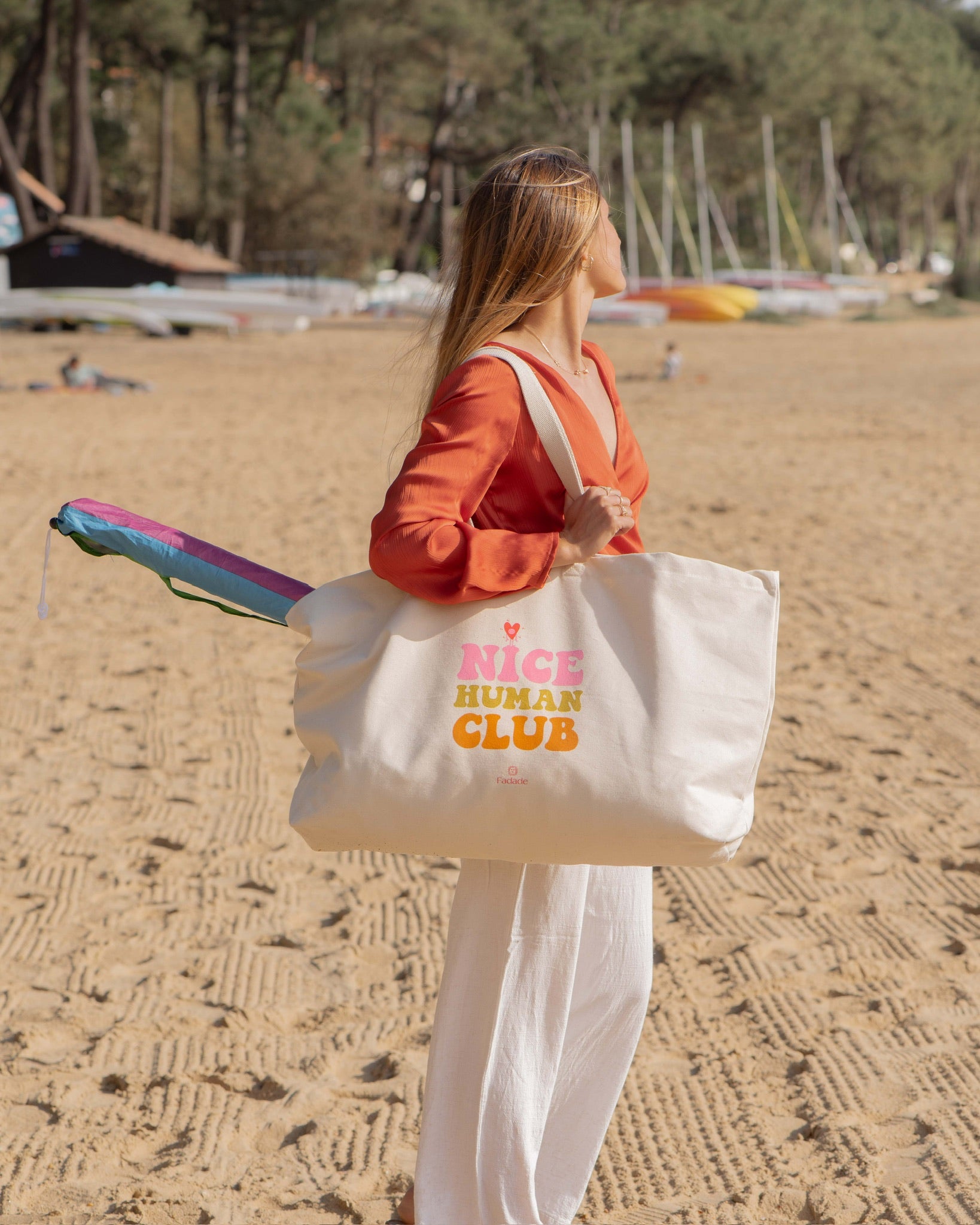 Tote bag Nice human club Fadade Grand Big Beach Bag