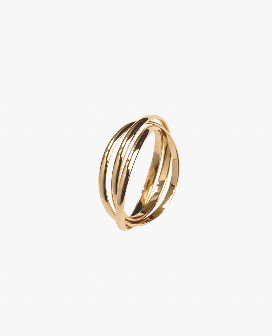 Bague triple anneaux lisse plaqué or résistante à l'eau Gold plated ring triple band smooth waterproof