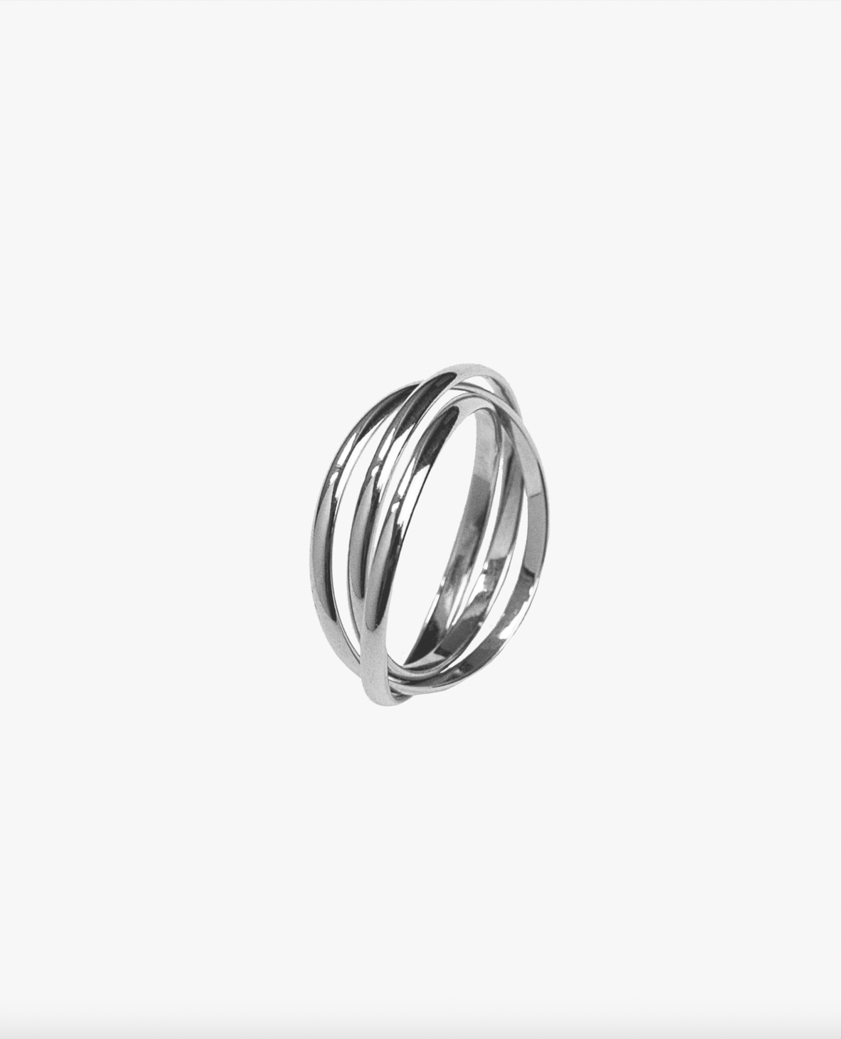 Bague triple anneaux lisse plaqué or résistante à l'eau Gold plated ring triple band smooth waterproof silver argent massif 