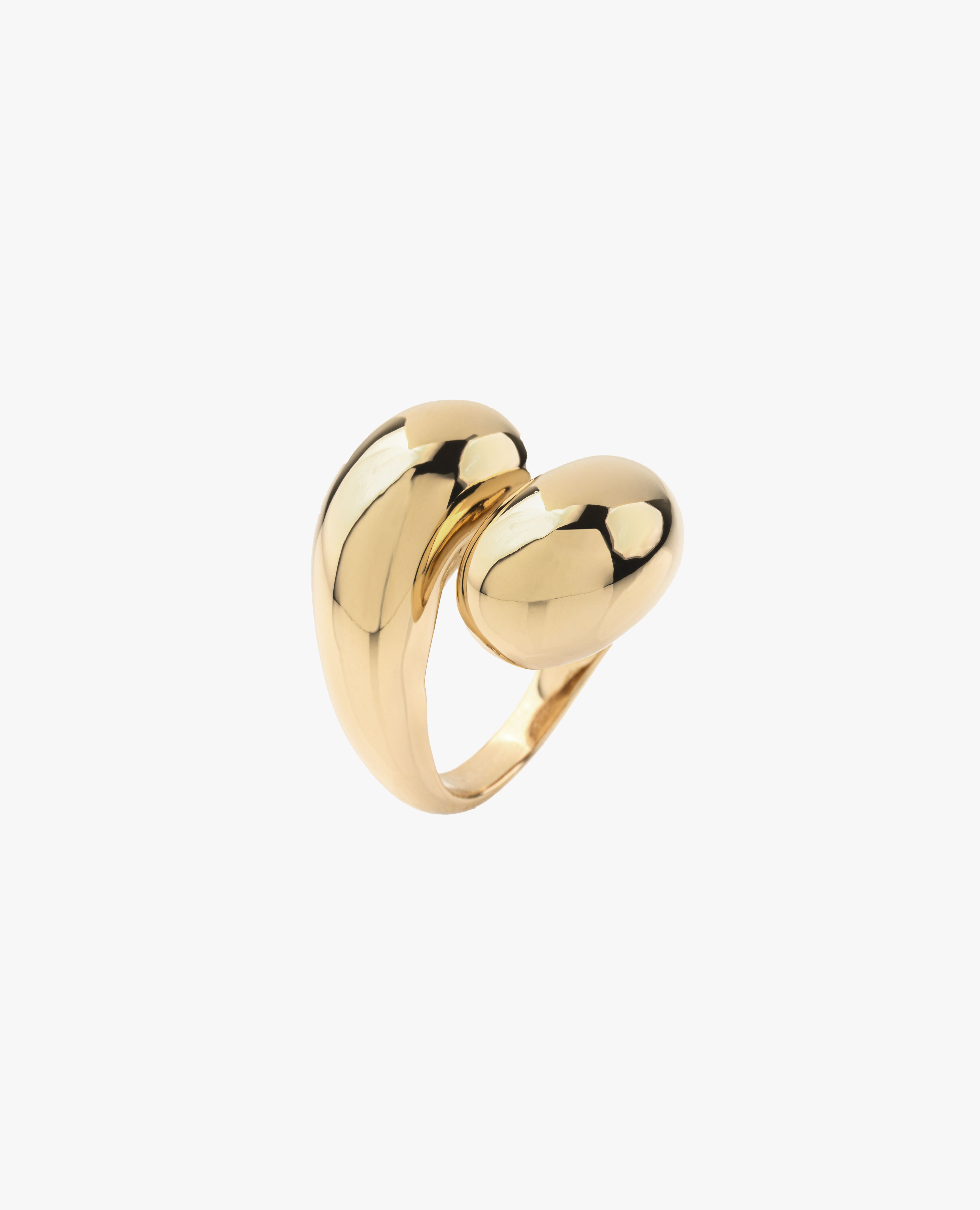 Ring big drop gold plated waterproof Bague grosses gouttes plaqué or résistante à l'eau 