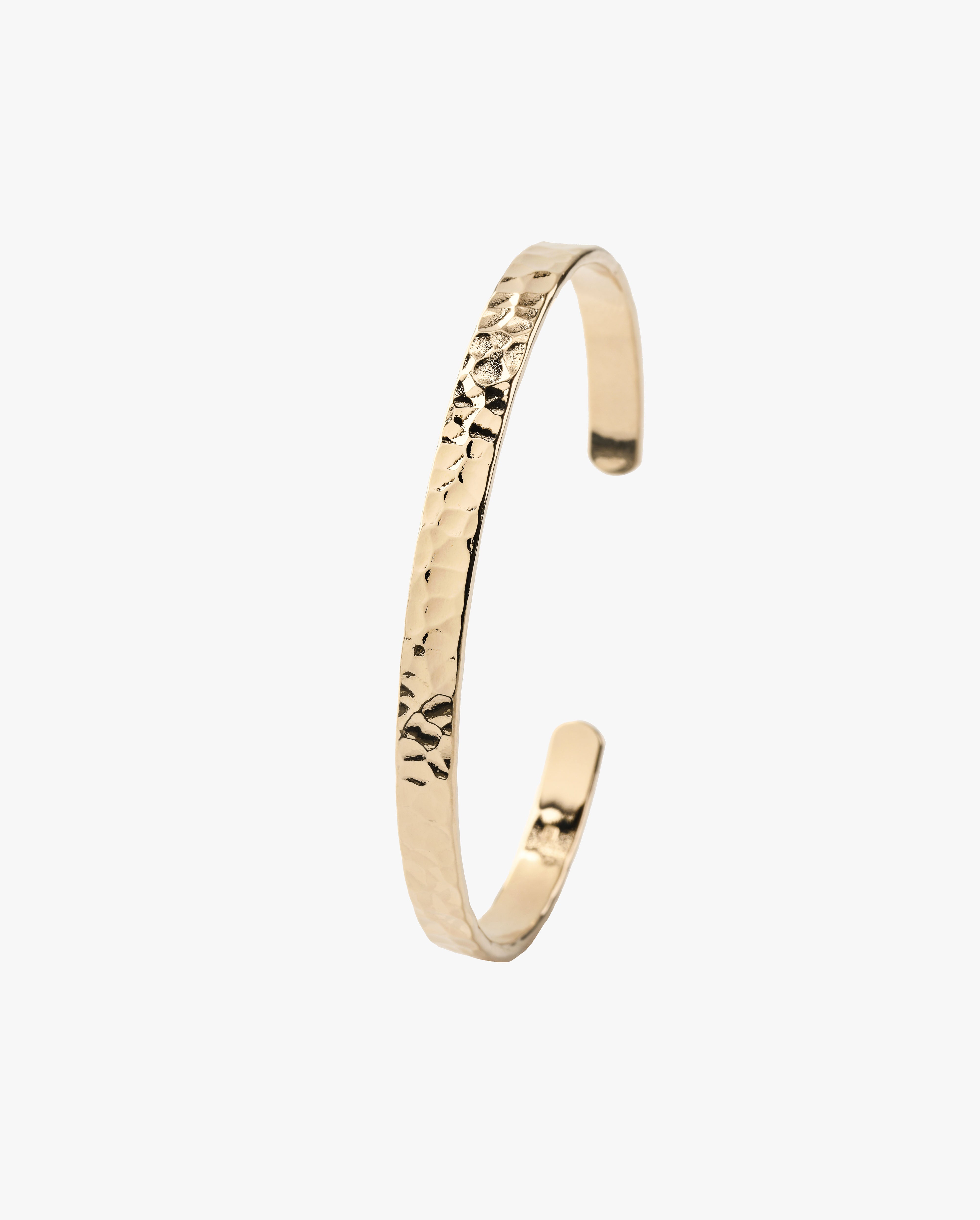 Bijoux Fadade Bracelet plaqué or golden plated waterproof resistant à l'eau bangle jonc martelé hammered