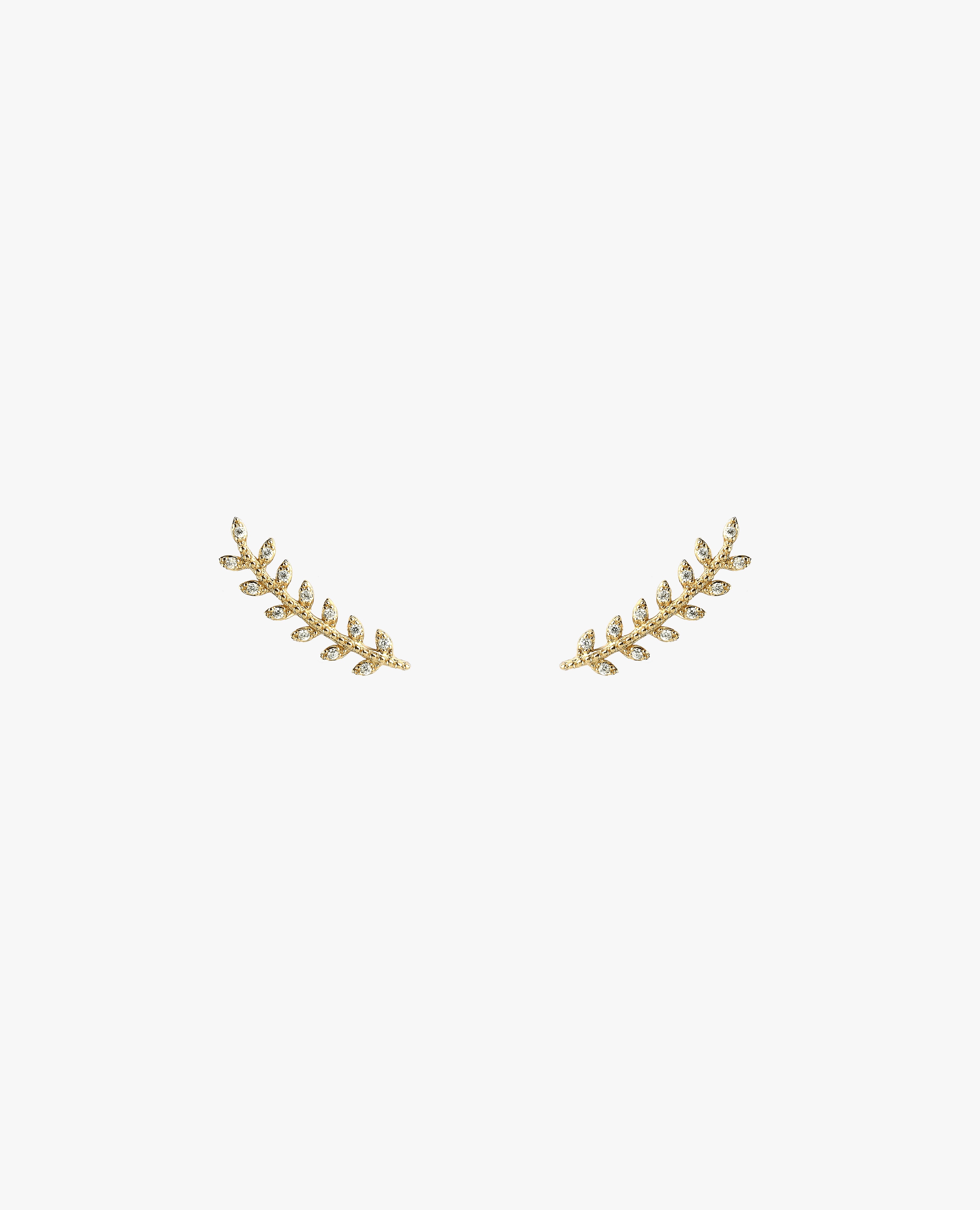 Boucle d'oreille feuille plaqué or qui monte sur l'oreille un seul trou résistante à l'eau brillante Gold plated leaf earring that fits over the ear shiny waterproof one hole 